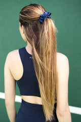 Midi Silk Scrunchie | Navy Midi Silk Scrunchie | Navy