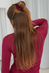 Midi Silk Scrunchie | Plum