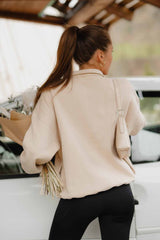 Quarter Zip Sweatshirt | Sand Quarter Zip Sweatshirt | Sand