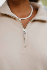 Quarter Zip Sweatshirt | Sand Quarter Zip Sweatshirt | Sand