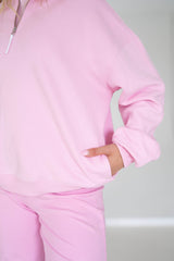 Quarter Zip Sweatshirt | Pink Quarter Zip Sweatshirt | Pink