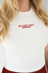 Ribbed Crop T-Shirt | Sweet Like Cherry Ribbed Crop T-Shirt | Sweet Like Cherry
