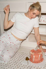 Ribbed Crop T-Shirt | Bow Ribbed Crop T-Shirt | Bow