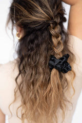 Midi Silk Scrunchie | Black Midi Silk Scrunchie | Black