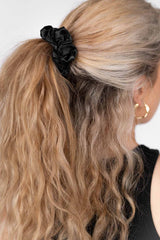Midi Silk Scrunchie | Black Midi Silk Scrunchie | Black