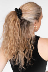 Midi Silk Scrunchie | Black Midi Silk Scrunchie | Black