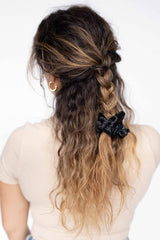 Midi Silk Scrunchie | Black Midi Silk Scrunchie | Black