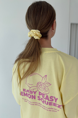 Midi Silk Scrunchie | Lemon