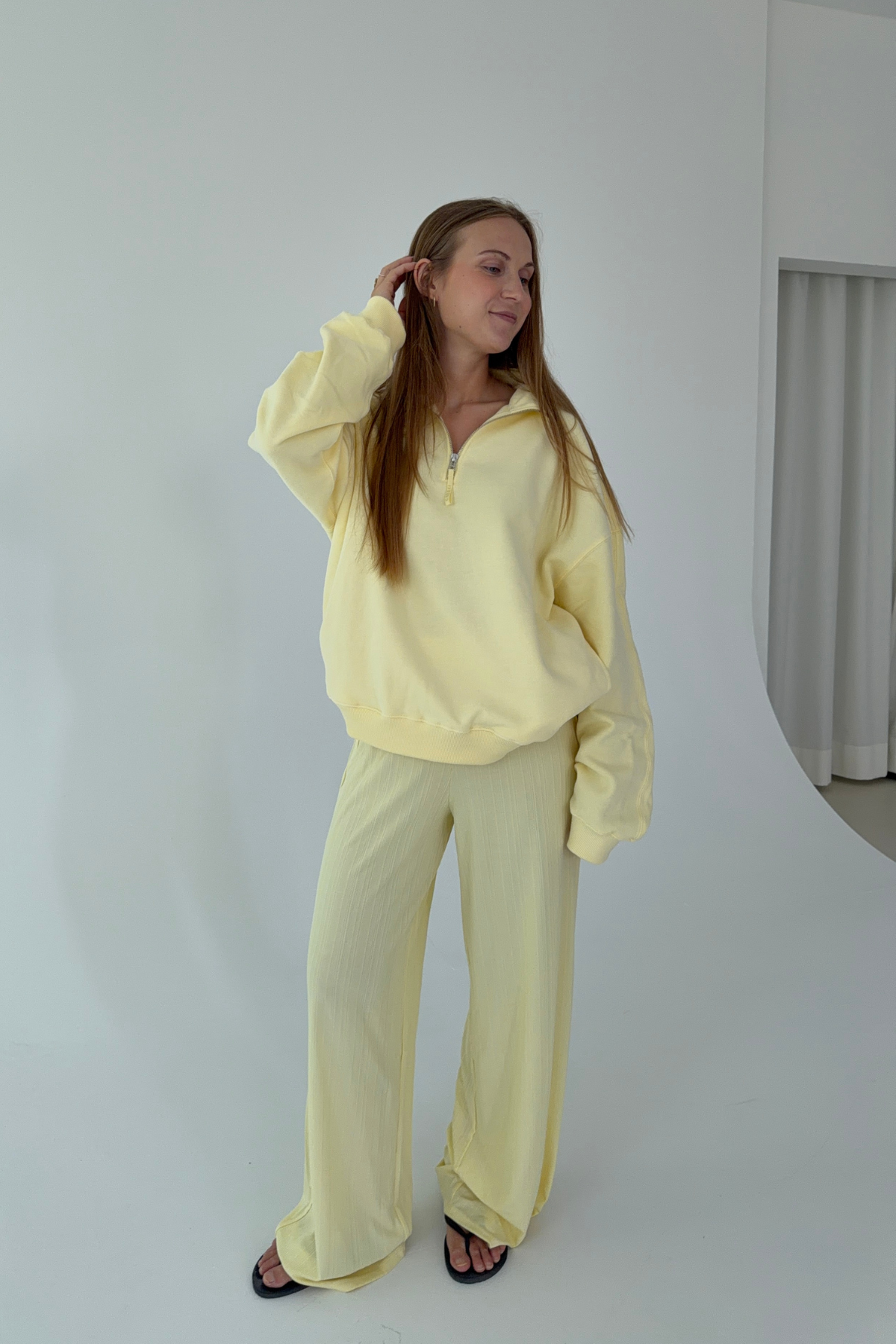 Quarter Zip Sweatshirt | Butter Yellow