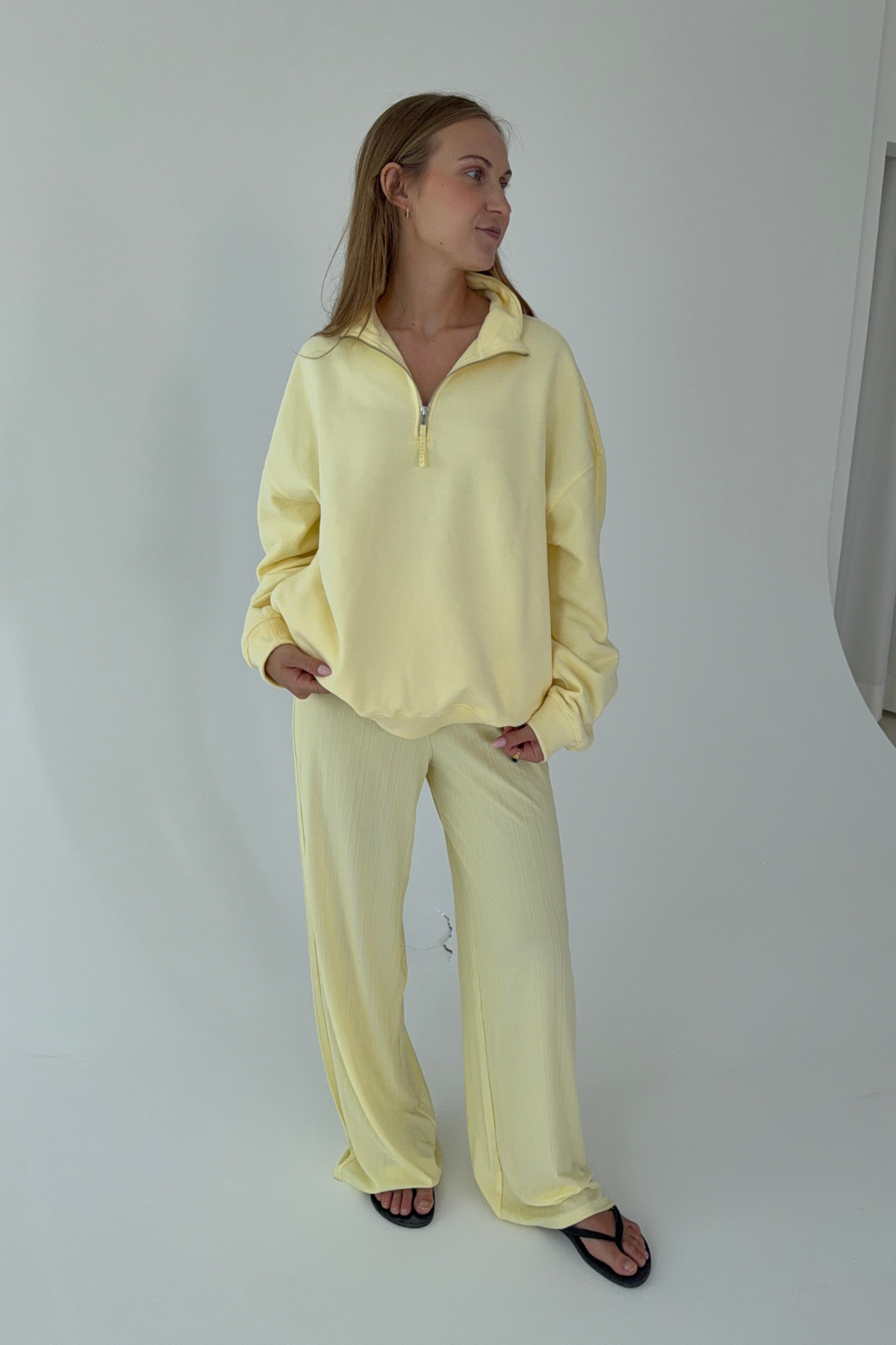 Quarter Zip Sweatshirt | Butter Yellow