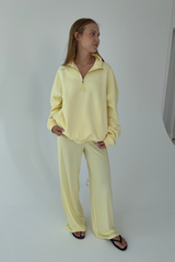 Quarter Zip Sweatshirt | Butter Yellow