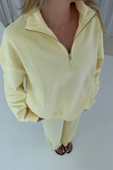Quarter Zip Sweatshirt | Butter Yellow