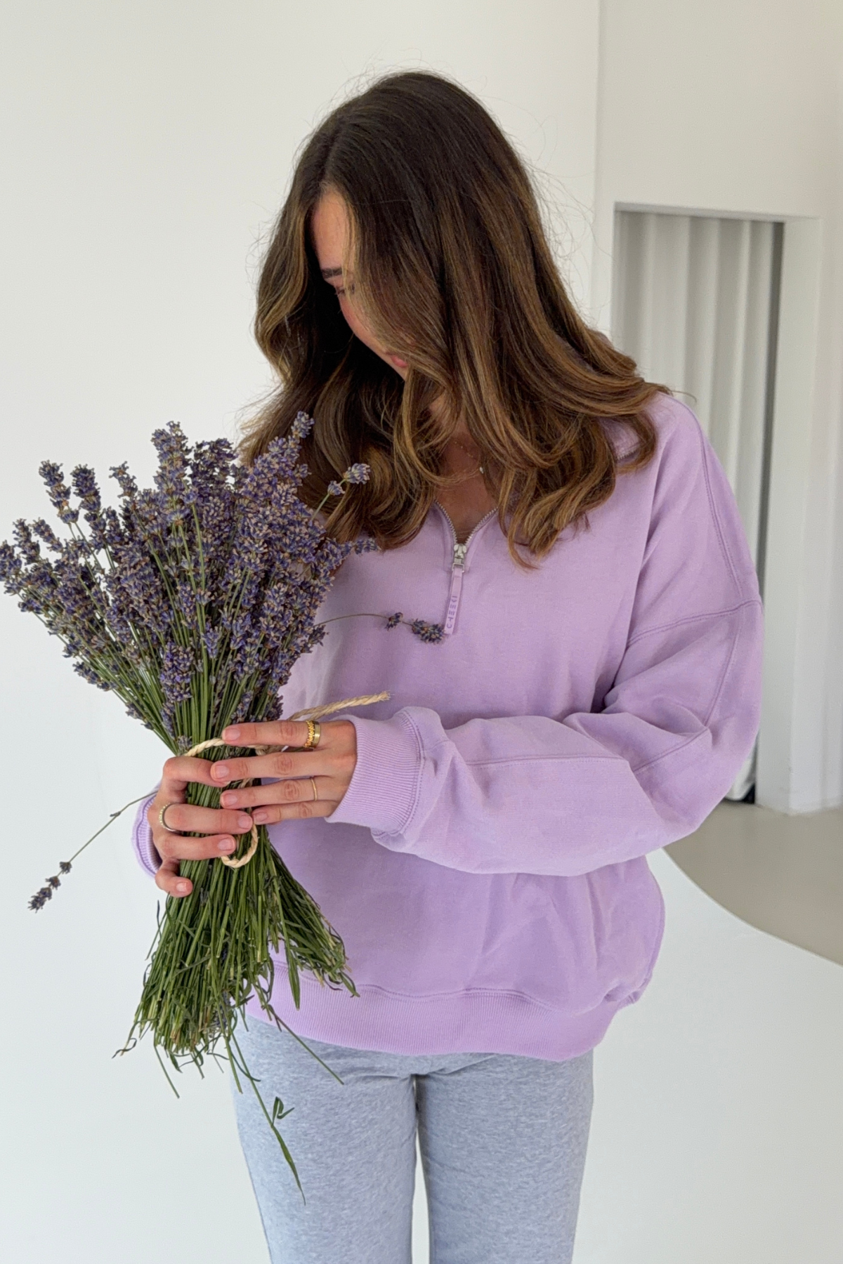 Quarter Zip Sweatshirt | Lavender