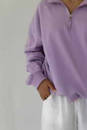 Quarter Zip Sweatshirt | Lavender