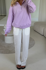 Quarter Zip Sweatshirt | Lavender