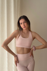 Essential Crossback Sports Bra | Soft Pink