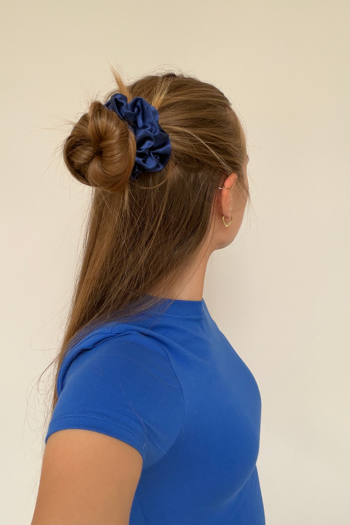 Midi Silk Scrunchie | Navy