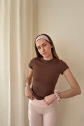 Essential Short Sleeve Top | Chocolate Brown