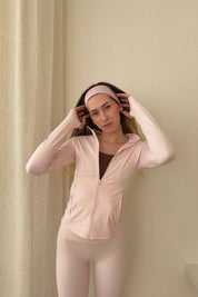 Long Sleeve Zip Jacke | Soft Pink