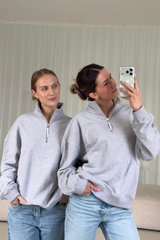 Quarter Zip Sweatshirt | Light Grey
