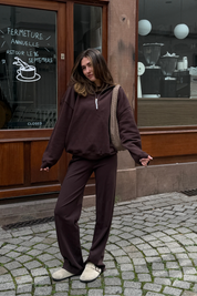 Quarter Zip Sweatshirt | Coffee