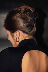 Statement Clip | Black Glitter