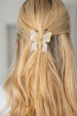 Bow Clip | Gold Marble