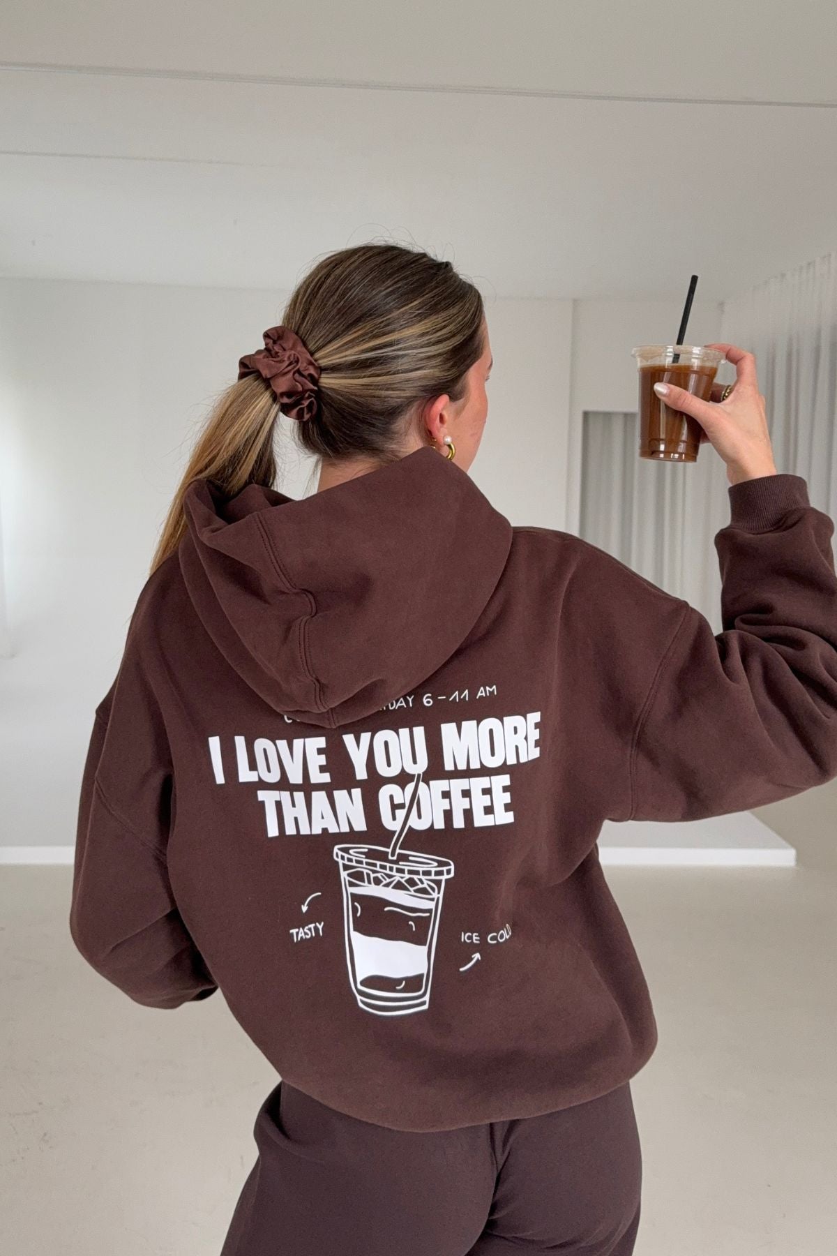 Midi Silk Scrunchie | Coffee