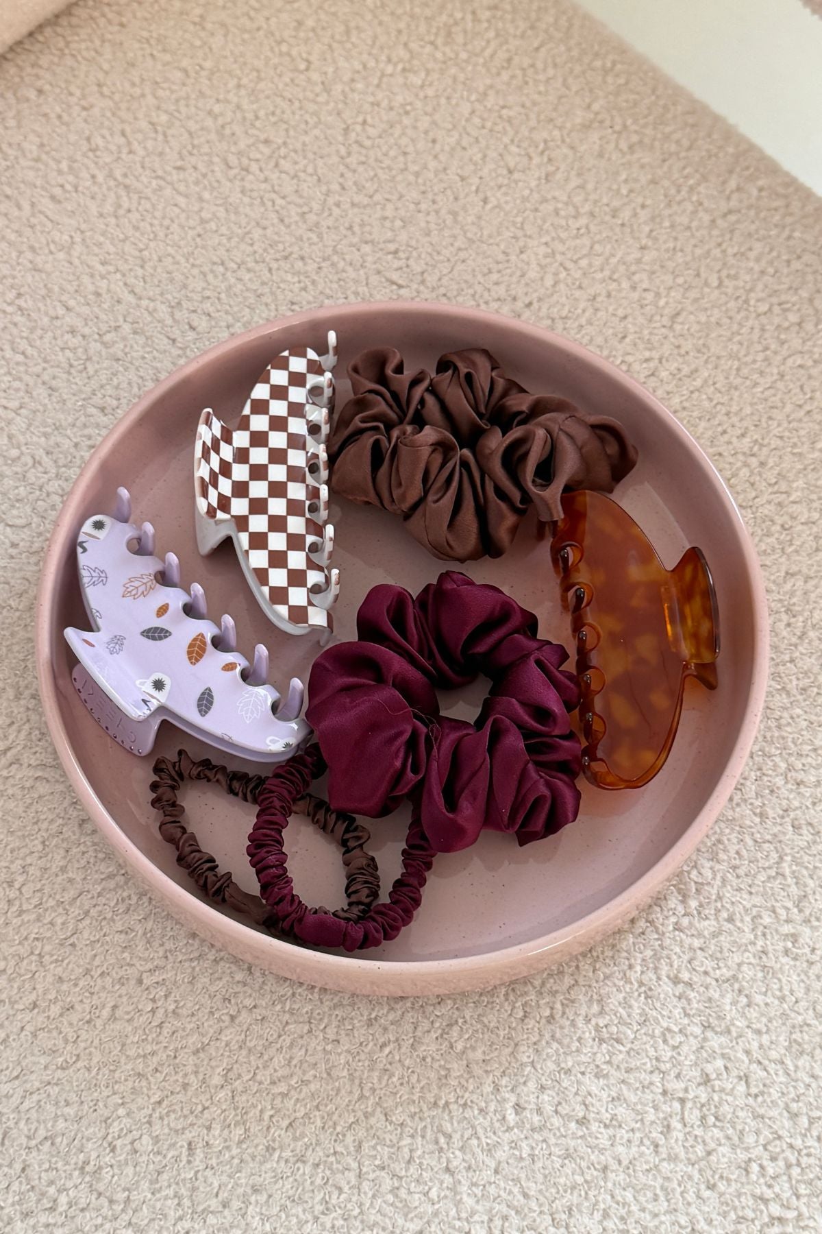 Silk Scrunchies 3er Set | Plum