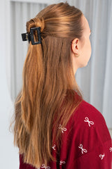 Haarklammer Square | Black Glitter