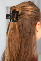 Haarklammer Square | Black Glitter