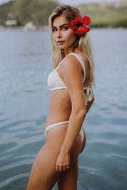 Keyhole Bikini Top | Shiny Ivory