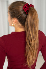 Midi Silk Scrunchie | Santa Red