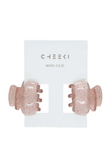 Mini Clip 2er Set | Pink Glitter