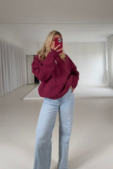 Quarter Zip Sweatshirt | Plum