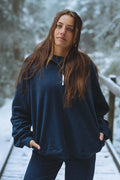 Quarter Zip Sweatshirt | Navy