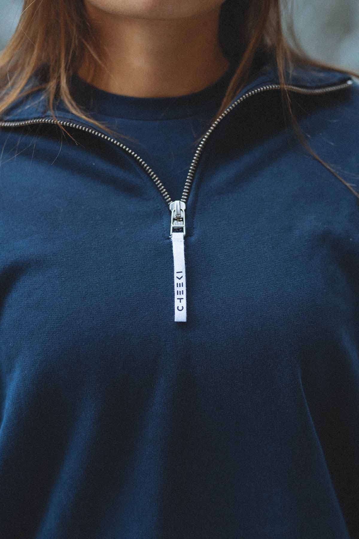 Quarter Zip Sweatshirt | Navy