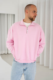 Quarter Zip Sweatshirt | Pink