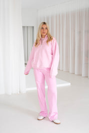 Quarter Zip Sweatshirt | Pink