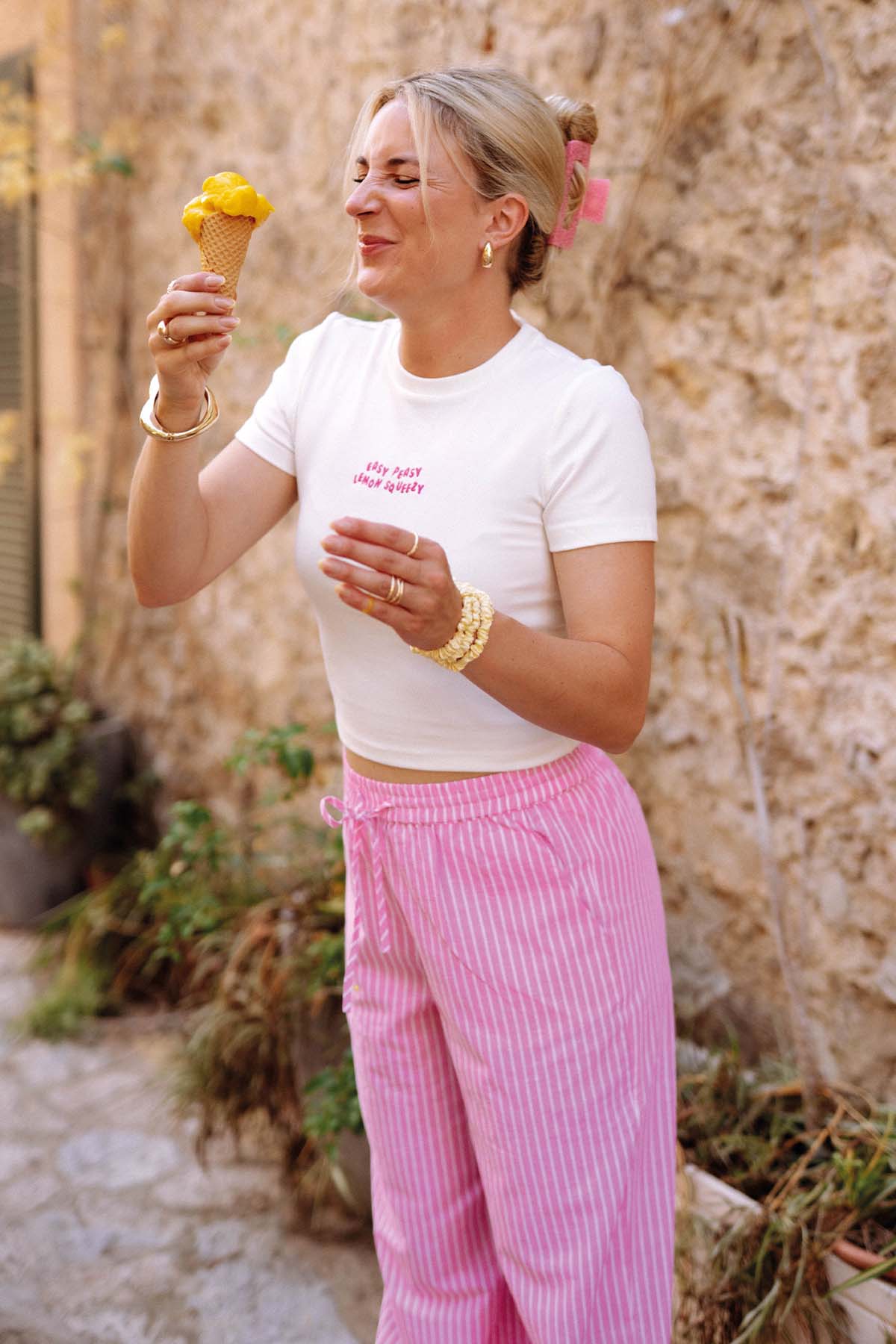 Cheeki Collection Ribbed Crop T Shirt Easy Peasy