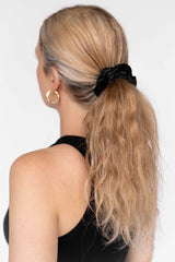 Midi Silk Scrunchie | Black