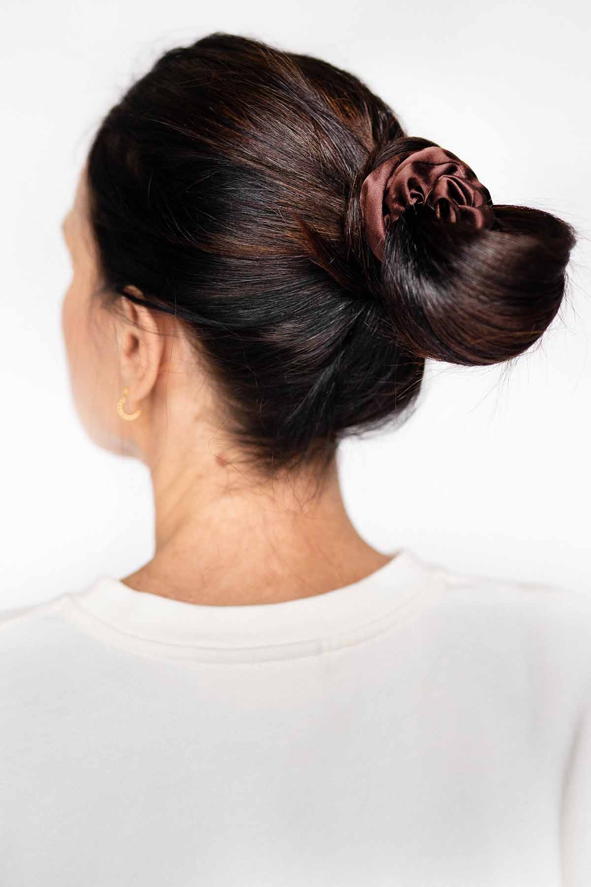 Midi Silk Scrunchie | Cocoa