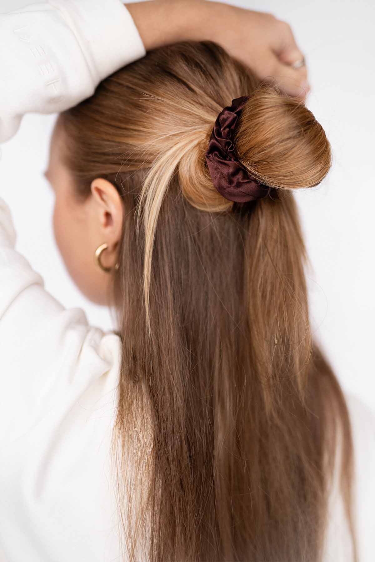 Midi Silk Scrunchie | Cocoa