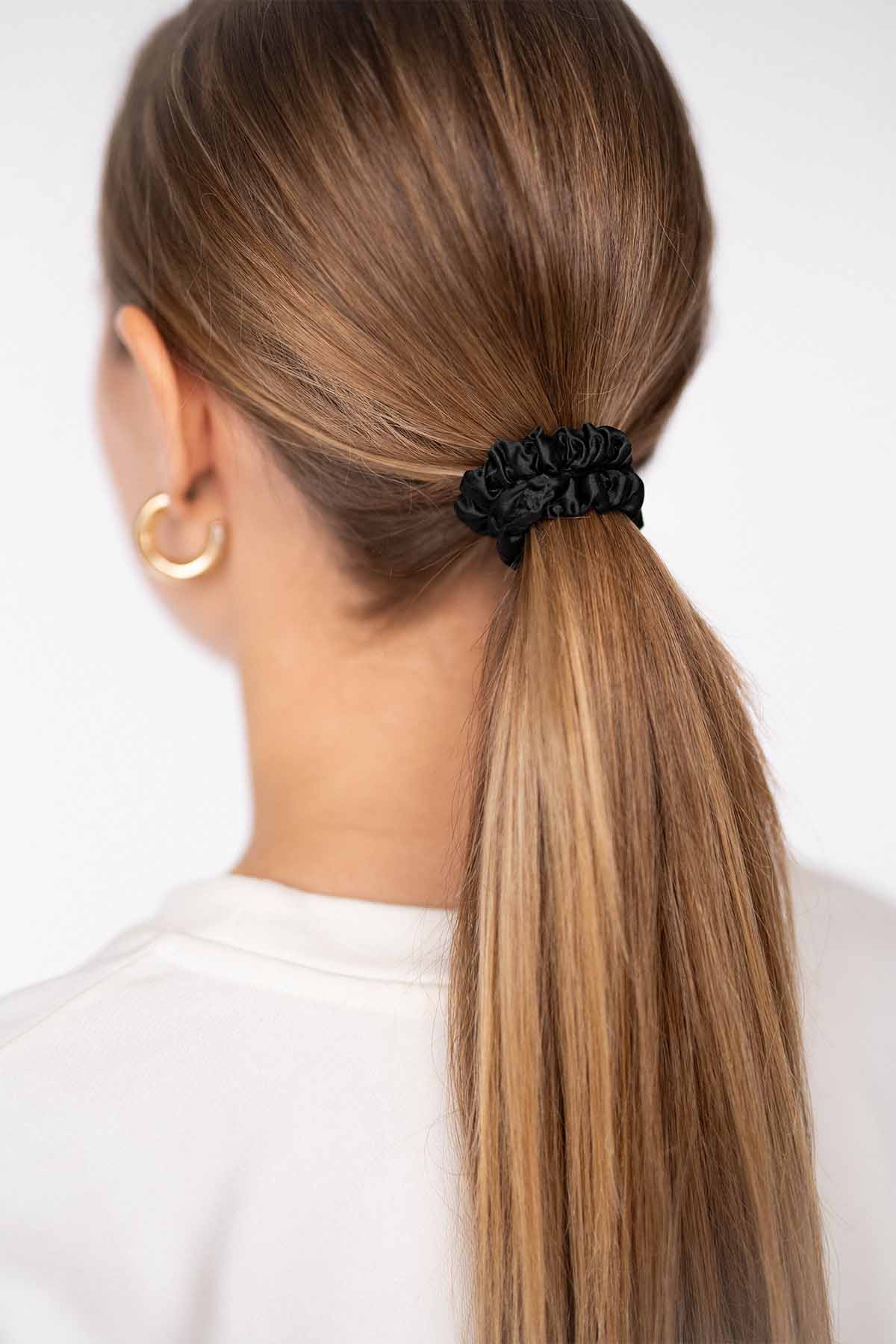 Silk Scrunchies 3er Set | Black