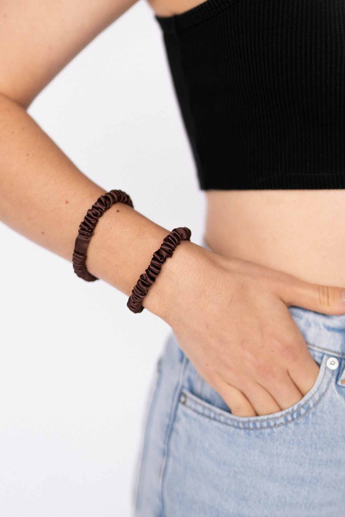 Silk Scrunchies 3er Set | Cocoa