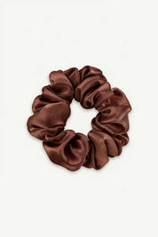 Midi Silk Scrunchie | Coffee