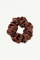 Midi Silk Scrunchie | Coffee